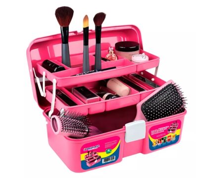 Maleta Multiuso Rosa Arqplast c/ 2 Prateleiras Reforçada