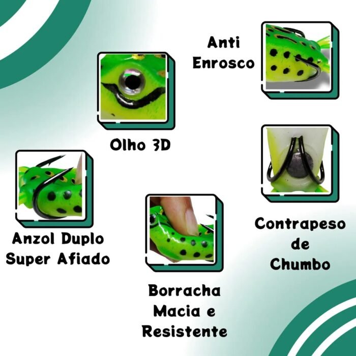 Isca Artificial Frog/Sapo 5,5cm - Cmik olhos 3D - Imagem 7