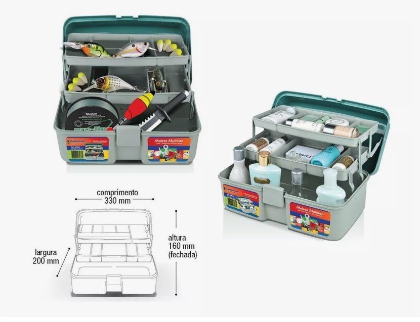 15339451605-maleta-verde-3-2.jpg Maleta Caixa Organizadora Multiuso C/2 Bandejas cor verde - Imagem 1