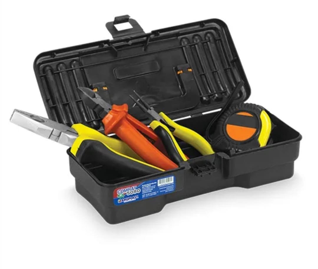 8ed8c30b-97ba-4e92-b2e9-da456a983d83.jpg Maleta Combat Organizadora Multiuso Com trava Preta 5080 - 10" - Imagem 1