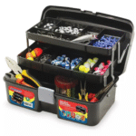 Caixa Maleta Para Ferramentas Multiuso Preta Com 2 Bandejas Super Reforçada Pesca