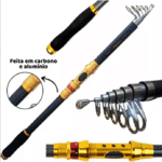 Vara De Pesca Telescópica Praia Aluminio 3 Mts 18-30 Libras dourada